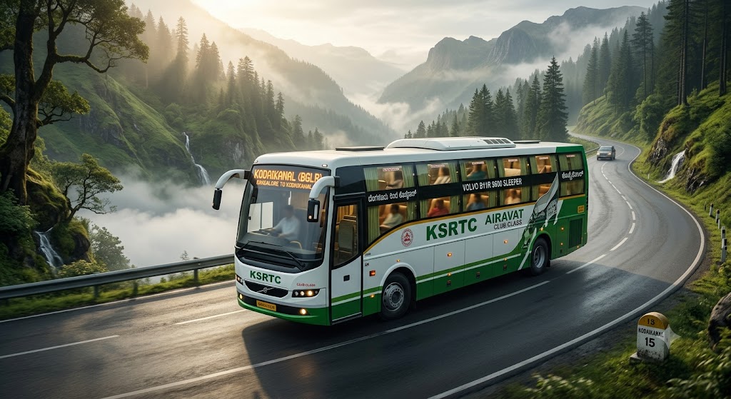 KSRTC Volvo sleeper bus from Bangalore to Kodaikanal