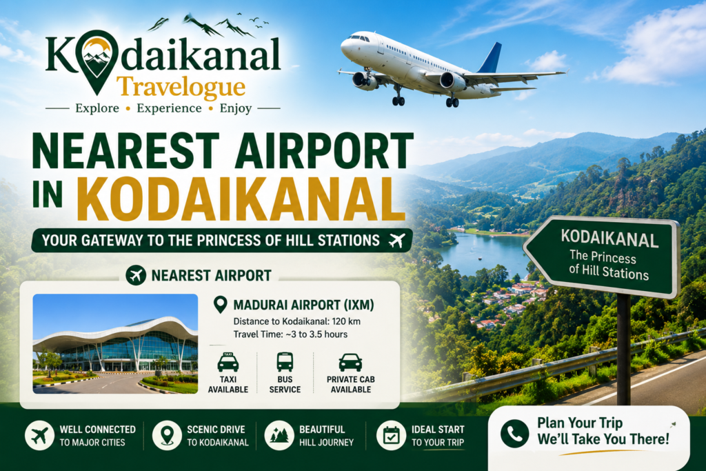 nearest airport to kodaikanal