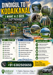 dindigul to kodaikanal 1 night 2 days tour package cab
