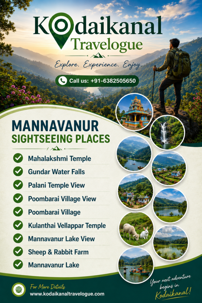 Kodaikanal village tour Mannavanur sightseeing places 2026