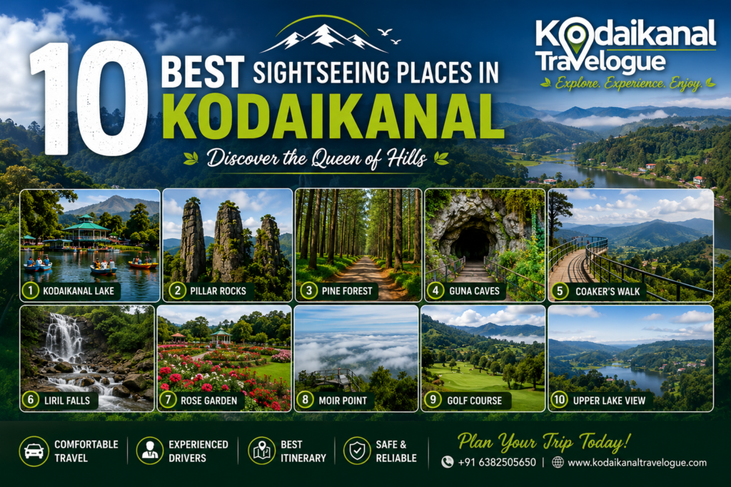 Top 10 Best Sightseeing Places in Kodaikanal